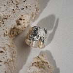 Women's Statement Jewelry Vintage Chunky Hammered Textured Silver Plated Brass Open Adjustable Ring - Image 3
