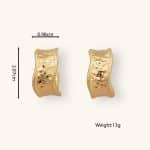 Gold irregular type C stud earring minimalist geometry design copper plated 18K gold open hoop earrings for women jewelry - Image 2