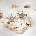 Factory Wholesale Trendy Jewelry Stylish Starfish Shape Brass Stud Earrings for Women Gift - Image 2