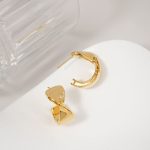 New Arrival Vintage Style Double Chunky Layers Twisted 18K Gold Plated Minimalist Brass Open Hoop Earrings - Image 3