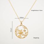 Wholesale Fashion Accessories Ocean Creatures Imitation Gold Plated Zinc Alloy Round Shape Pendant Necklace - Image 6