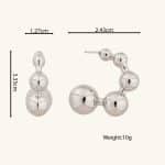 Women'S Fashion Jewelry Palladium Plating Vintage Inspired Half Hoop Earrings - Image 6