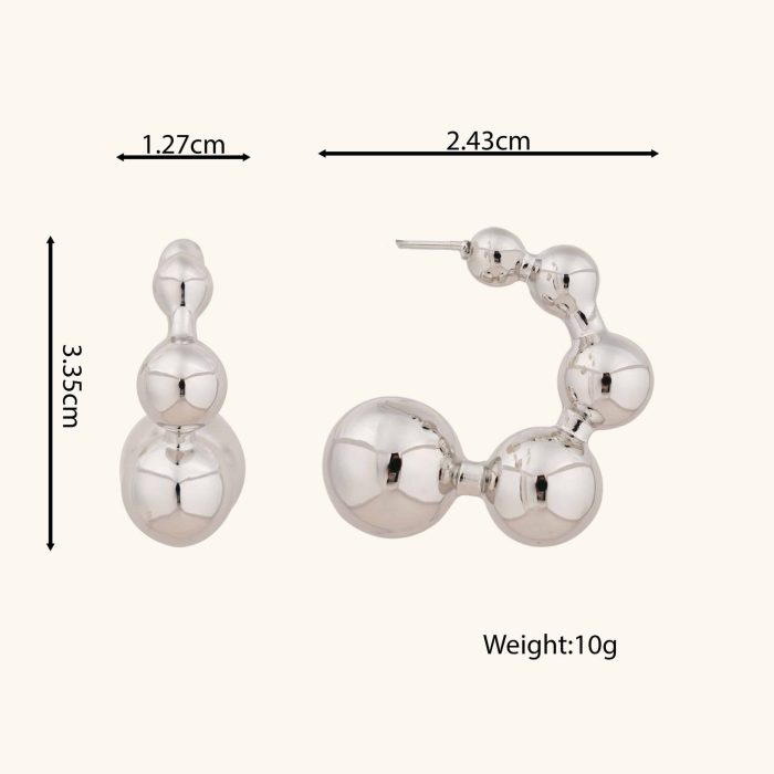 Women'S Fashion Jewelry Palladium Plating Vintage Inspired Half Hoop Earrings - Image 6