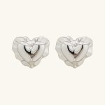 Guaranteed Quality Unique Imitation Rhodium Plated Irregular Heart-Shaped Stud Earrings for Women Gift