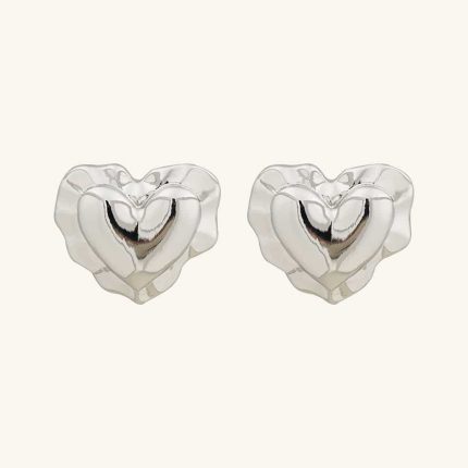 Guaranteed Quality Unique Imitation Rhodium Plated Irregular Heart-Shaped Stud Earrings for Women Gift