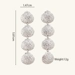 Factory Directly Sale Palladium Plated Trendy Ocean Design four Shell Shape Brass Stud Earrings for Women Gift - Image 6