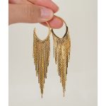Factory Wholesale Earrings 18K Gold Plated Brass Dangle Tassel Earrings for Women Jewelry - Image 5