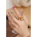 Factory Wholesale 18K Gold Plated Brass Jewelry Women's Chunky Polished Knot Bow Adjustable Fashion Ring - Image 5