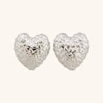 Wrinkle Irregular Love Ear Buckle Metal Cool Wind Earhole Free Earrings Small Design Ear Studs New Earrings