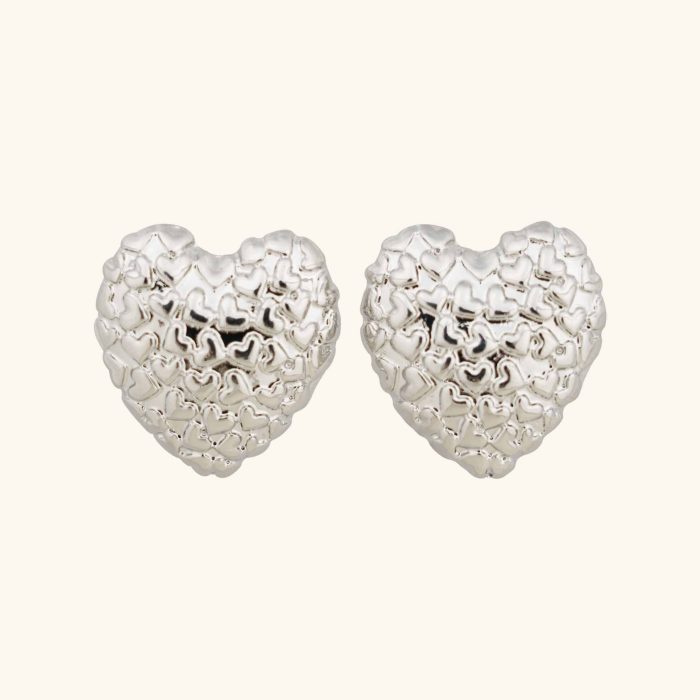 Wrinkle Irregular Love Ear Buckle Metal Cool Wind Earhole Free Earrings Small Design Ear Studs New Earrings - Image 1
