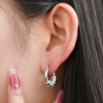 2024 Premium Waterproof Women'S Stainless Steel Silver Color Stud Twisted Art Design Hoop Earrings - Image 4