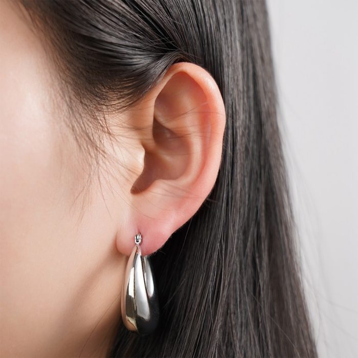 Premium High-End Chunky Charm Waterproof Stainless Steel U Shape Hoop Earrings - Image 4