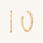 Wholesale Bulk Jewelry Irregular Hammered C Shape Gold Plated Color Open Hoop Earrings for Women Jewelry