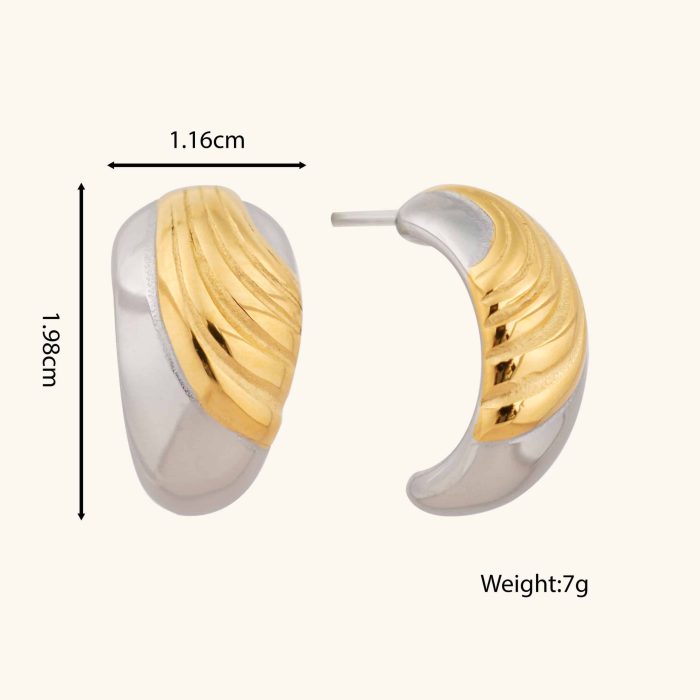 Reliable Quality Wholesale Jewelry Stainless Steel Women Anti Tarnish Gold Plated Women Statement Stud Earrings - Image 6