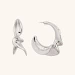 Factory Wholesale Jewelry Vintage Earrings Twisted Texture C Shape 18K Gold Plated Brass Open Hoop Earrings for Women