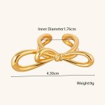 2024 New Design 18K Gold Plated Brass Ring for Women Adjustable Size with Knot Bow Fashion Ring - Image 6