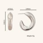 Classic Stylish Hook Shape Jewelry Earrings Waterproof Stainless Steel Women's Stud Earrings - Image 6