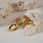 2024 New Design 18K Gold Plated Brass Ring for Women Adjustable Size with Knot Bow Fashion Ring - Image 4