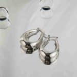 Wholesale High Quality Chunky U Shaped Waterproof Stainless Steel Dainty Hoop Earrings in Silver for Women - Image 2