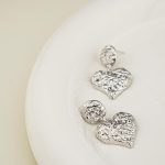 Hot Selling Zinc Alloy Irregular Heart Earrings For Lady Real Silver Fashion Drop Earrings Wholesale 2024 Jewelry - Image 3
