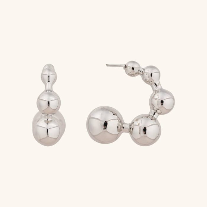 Women'S Fashion Jewelry Palladium Plating Vintage Inspired Half Hoop Earrings - Image 1