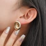 New arrival 18k gold Plated Zinc Alloy chunky spiral Earrings wholesale bulk - Image 5