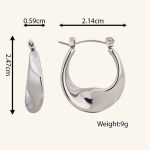 Stylish Jewelry Wholesale Tarnish Free Chunky Twisted Stainless Steel Hoop Earrings Waterproof Earrings for Women - Image 6
