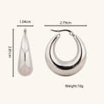 Premium High-End Chunky Charm Waterproof Stainless Steel U Shape Hoop Earrings - Image 5