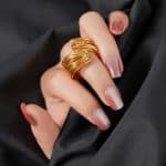 Trendy Vintage Temperament Jewelry 18K Gold Plated Multi Wires Braided Adjustable Size Finger Ring for Women Daily Use - Image 3