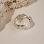 Factory Wholesale Vintage Chunky Textured Twisted Design Brass Silver Plated Resizable Rings for Women Jewelry Use - Image 5