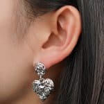 Hot Selling Zinc Alloy Irregular Heart Earrings For Lady Real Silver Fashion Drop Earrings Wholesale 2024 Jewelry - Image 4