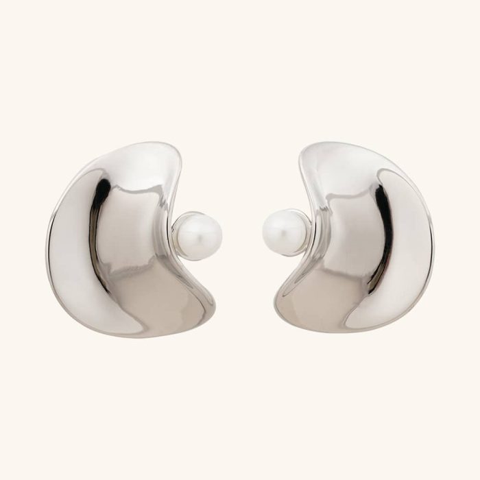 Factory Pricing Wholesale Bulk Jewelry Chunky Irregular Shape Brass Elegant Stud Earrings for Women Gift - Image 1