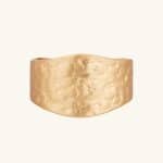 Chunky and Wide Edge Zinc Alloy Women Metal Gold Bangle Rounded Cuff Bracelet