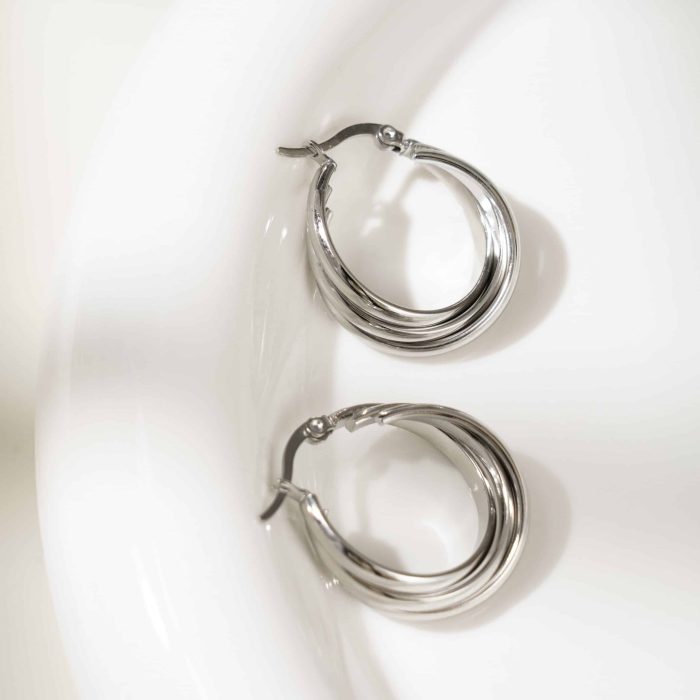 Professional Manufacture Nice Price Lightweight Stainless Steel Hoop Artisan Crafted Metal Earrings For Formal Occasions - Image 2