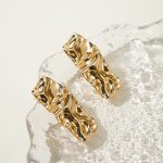 Irregular Square Stud Earrings For Women Tarnish Free Jewelry aretes y accesori por mayor - Image 3