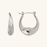 Stylish Jewelry Wholesale Tarnish Free Chunky Twisted Stainless Steel Hoop Earrings Waterproof Earrings for Women
