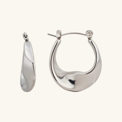 Stylish Jewelry Wholesale Tarnish Free Chunky Twisted Stainless Steel Hoop Earrings Waterproof Earrings for Women