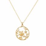 Wholesale Fashion Accessories Ocean Creatures Imitation Gold Plated Zinc Alloy Round Shape Pendant Necklace