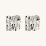 Hypoallergenic Stainless Steel Handmade Earrings Women Luxury Silver Jewelry Stud Earrings