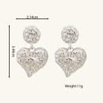 Hot Selling Zinc Alloy Irregular Heart Earrings For Lady Real Silver Fashion Drop Earrings Wholesale 2024 Jewelry - Image 2