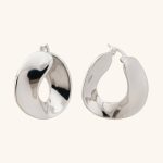 2024 New Minimalist Design Chunky Twisted Palladium Plated Brass Hoop Earrings for Ladies Jewelry - Image 5