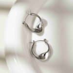 Stylish Jewelry Wholesale Tarnish Free Chunky Twisted Stainless Steel Hoop Earrings Waterproof Earrings for Women - Image 2