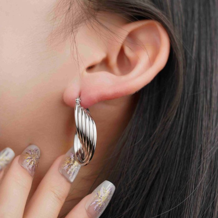 Quality Assurance Hot Selling Fashion Earrings Waterproof Multi-Layers Stainless Steel Hoop Earrings For Women And Girls - Image 3