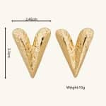 Factory Sale Various Zinc Alloy Material Irregular Heart Shape Stud Earrings Gold Plated - Image 5
