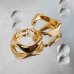 Fashionable Iconic Design 18K Gold Plated Irregular Round Shape Brass Hoop Earrings For Women - Image 2