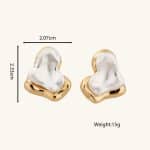 Irregular Two Layers Heart Shape Waterproof Non Tarnish 18K Gold and Palladium Plated Stud Earrings for Women - Image 6