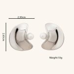 Factory Pricing Wholesale Bulk Jewelry Chunky Irregular Shape Brass Elegant Stud Earrings for Women Gift - Image 6