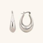 Wholesale High Quality Chunky U Shaped Waterproof Stainless Steel Dainty Hoop Earrings in Silver for Women