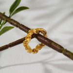 Wholesale Bulk 18K Gold Plated Trendy Fine Jewelry Personalized Chunky Textured Multi Ropes Twisted Resizable Rings - Image 5