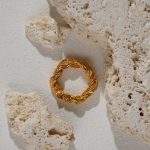 Wholesale Bulk 18K Gold Plated Trendy Fine Jewelry Personalized Chunky Textured Multi Ropes Twisted Resizable Rings - Image 4